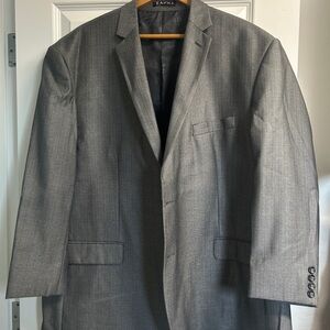 Tazio Jacket Mens 52R  Gray Blazer Super 150s 2 Button Suit Coat